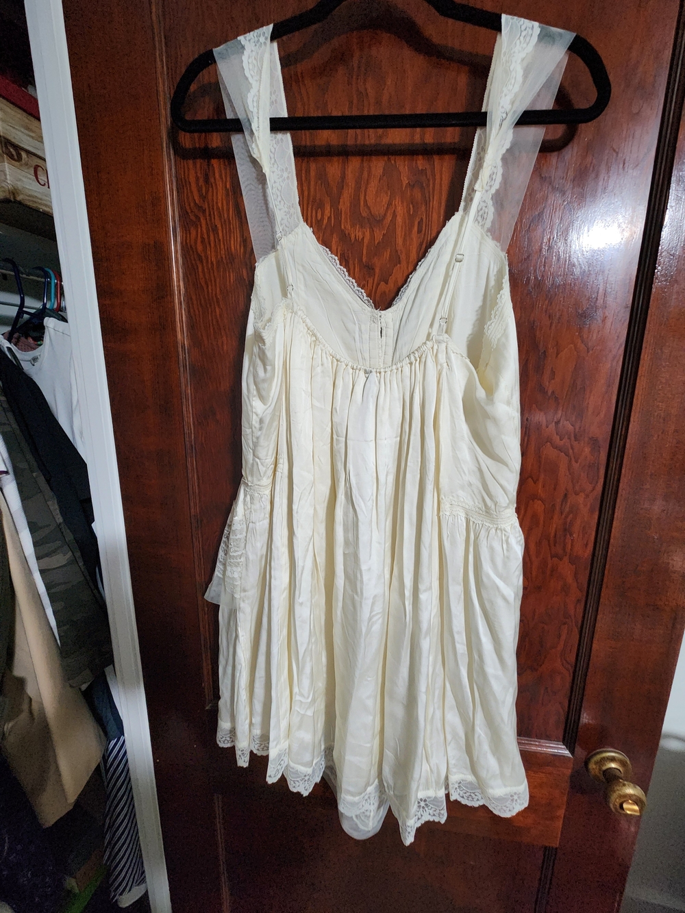 NWT Anthropologie Lacey Satin Slip Dress Ivory XS - SOLD OUT - Picture 9 of 10